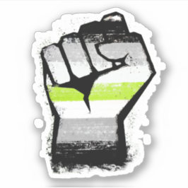 Agender Protest Fist Sticker