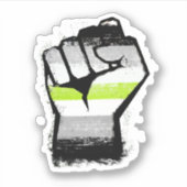 Agender Protest Fist Sticker (Voorkant)