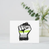Agender Protest Vuist Briefkaart (Staand voorkant)
