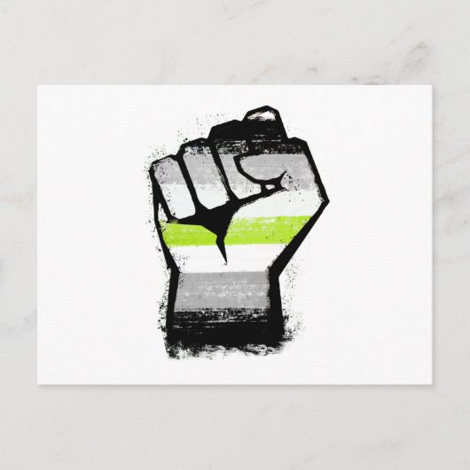 Agender Protest Vuist Briefkaart (Voorkant)
