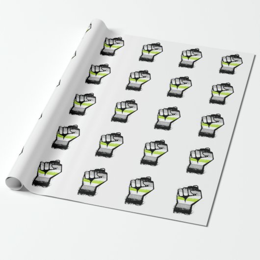 Agender Protest Vuist Cadeaupapier (Uitgerold)