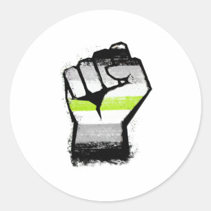 Agender Protest Vuist Ronde Sticker
