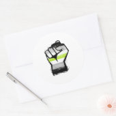 Agender Protest Vuist Ronde Sticker (Envelop)