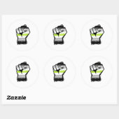 Agender Protest Vuist Ronde Sticker (Vel)