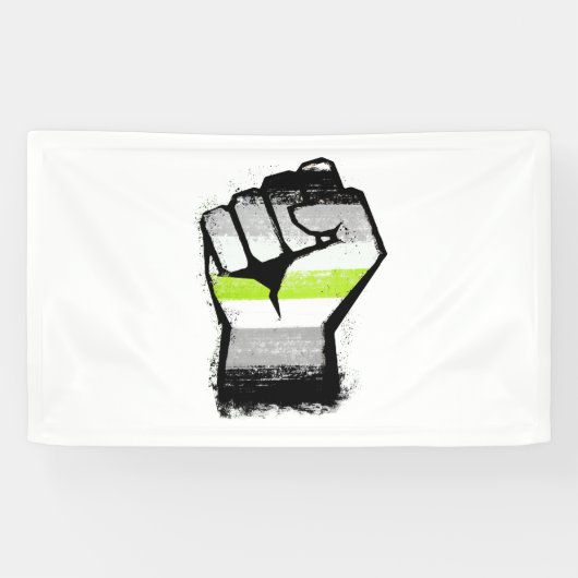 Agender Protest Vuist Spandoek (Horizontaal)