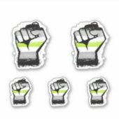 Agender Protest Vuist Sticker (Voorkant)