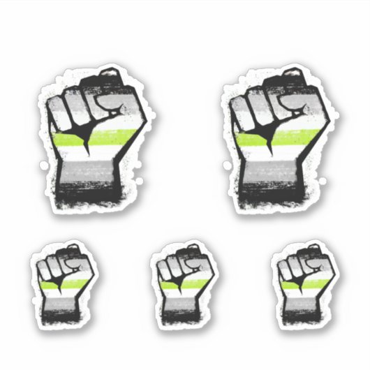 Agender Protest Vuist Sticker (Voorkant)