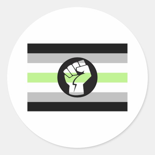 Agender Protestvlag Ronde Sticker (Voorkant)