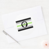 Agender Protestvlag Ronde Sticker (Envelop)
