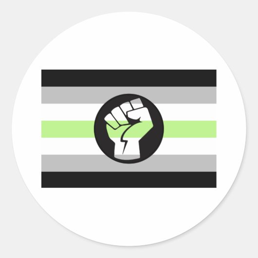 Agender Protestvlag Ronde Sticker (Voorkant)