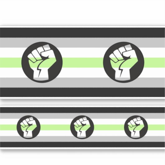 Agender Protestvlag Sticker (Voorkant)