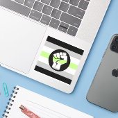 Agender Protestvlag Sticker (Laptop met iPhone)