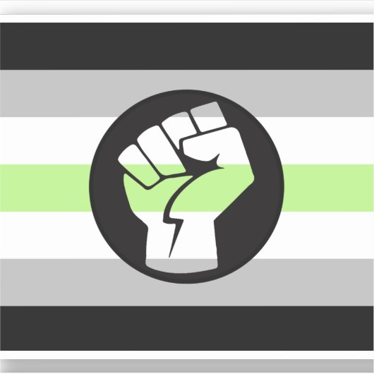 Agender Protestvlag Sticker (Voorkant)