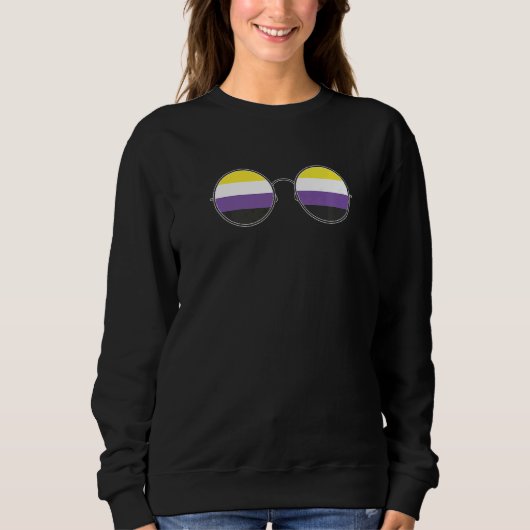 Agender Queer LGBT Zonnebril Nonbinary Flag Non B Trui (Voorkant)