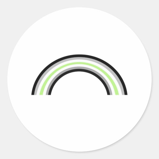 Agender Regenboog Ronde Sticker (Voorkant)