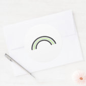 Agender Regenboog Ronde Sticker (Envelop)