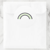 Agender Regenboog Ronde Sticker (Tas)