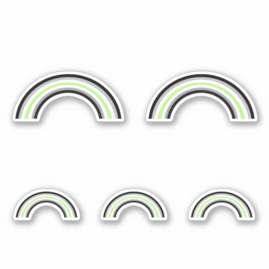 Agender Regenboog Sticker (Voorkant)