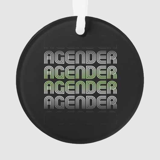 Agender Retro Pride Ornament (achterkant)