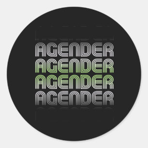 Agender Retro Pride Ronde Sticker