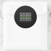 Agender Retro Pride Ronde Sticker (Tas)
