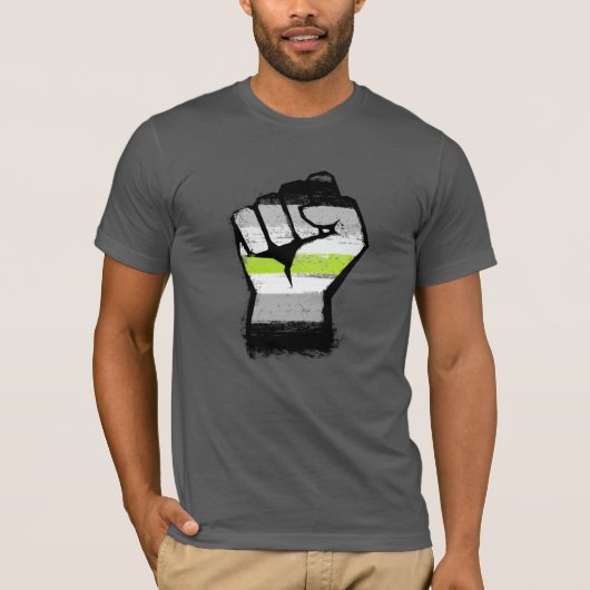 Agender trots vuist t-shirt (Voorkant)