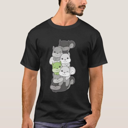 Agender Vlag Pride Maand Lgbtq Agender Eekhoorn T-shirt (Voorkant)