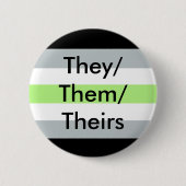 Agender-vlag zij/zij/hun Button (Voorkant)