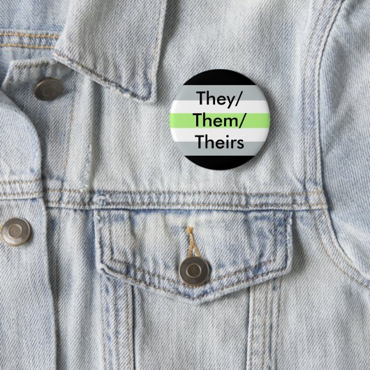 Agender-vlag zij/zij/hun Button (In situ)