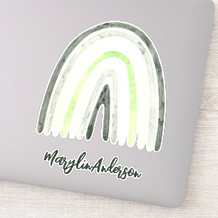 AGENDER WATERVERF RAINBOWS LGBTQ CUSTOM MONOGRAM STICKER