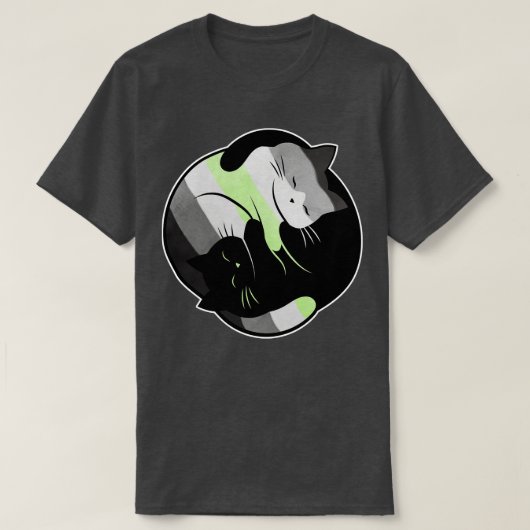 Agender Yin Yang Cat T-shirt (Design voorkant)