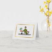 Agent aan rand met kerstboomkaart kaart (Gele Bloem)