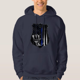 Agent Blue Line Handcuff Badge Hoodie