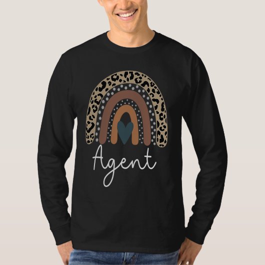 Agent Cute Leopard Boho Rainbow for Team Agent Squ T-shirt (Voorkant)