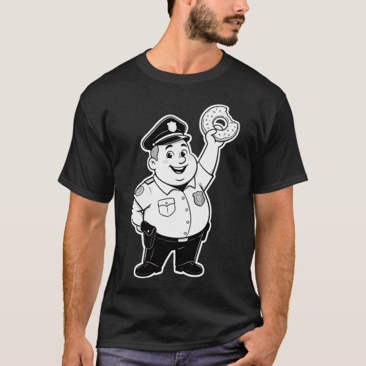 agent die een donut eet t-shirt (Voorkant)