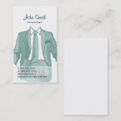 Agent in een Suit-kaart met tekenprofiel Visitekaartje (Voorkant / Achterkant)