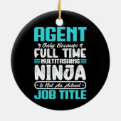 Agent Job Titel Beroep Grappige Agent Skills Keramisch Ornament (Achterkant)