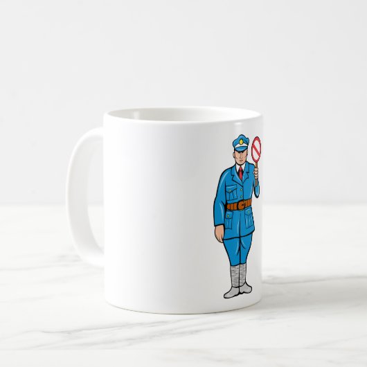 Agent met een stopteken Mok (Voorkant links)