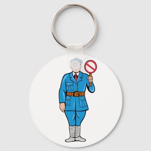Agent met een stopteken Sleutelhanger (Voorkant)