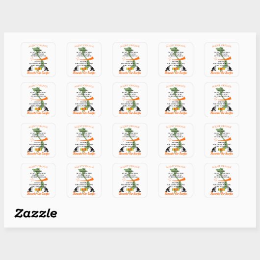 Agent Orange Vierkante Sticker (Vel)