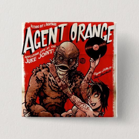 Agent Oranje "Creature" Punk Button - Vierkant (Voorkant)