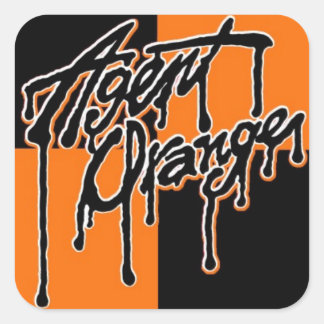Agent Oranje "Drip" Logo Schaats Punk Rock Vierkante Sticker