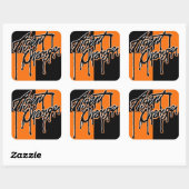 Agent Oranje "Drip" Logo Schaats Punk Rock Vierkante Sticker (Vel)