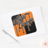 Agent Oranje "Drip" Logo Schaats Punk Rock Vierkante Sticker (Envelop)