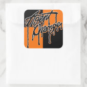 Agent Oranje "Drip" Logo Schaats Punk Rock Vierkante Sticker (Tas)