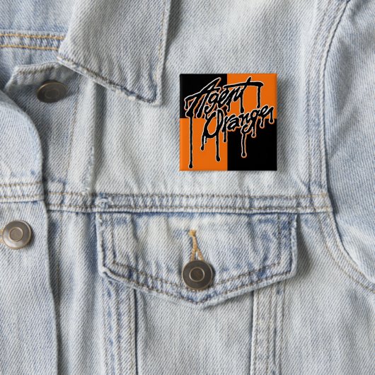 Agent Oranje "Drip" Logo Square Punk Button (In situ)