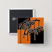 Agent Oranje "Drip" Logo Square Punk Button (Voorkant /achterkant)