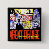 Agent Oranje "Het is de Frenzy" Square Punk Button (Voorkant)