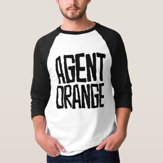 Agent Oranje "Thrashed" Logo Jersey Baseball Punk T-shirt (Voorkant)