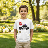 Agent Politieauto Aangepaste Verjaardagsnaam T-shirt